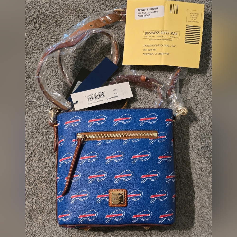 Dooney & Bourke NFL BUFFALO BILLS Small Zip Top Crossbody Purse NWT